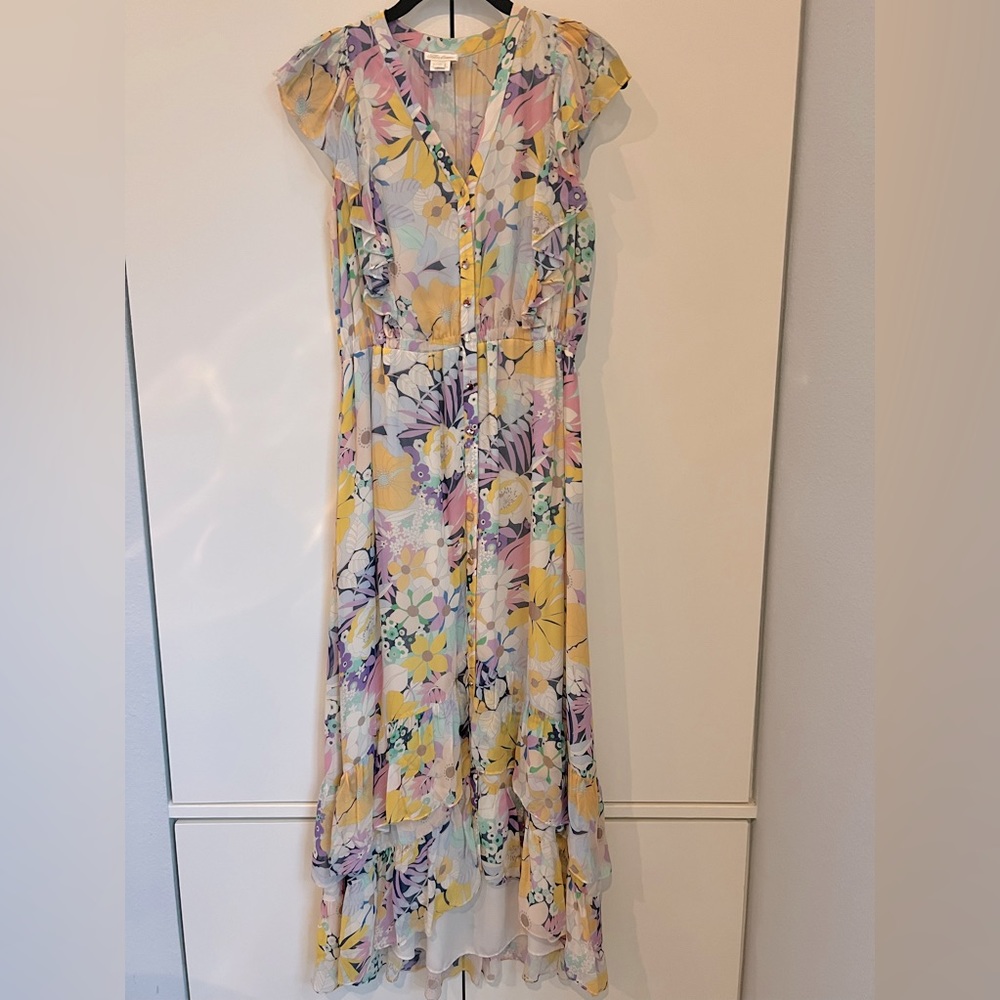 Shoshanna floral hi-lo maxi dress, size 8